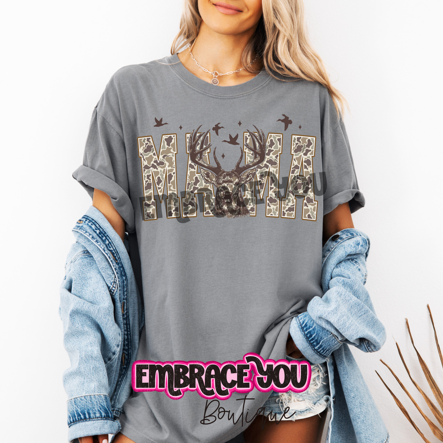 Camo Deer Mama Graphic Tee