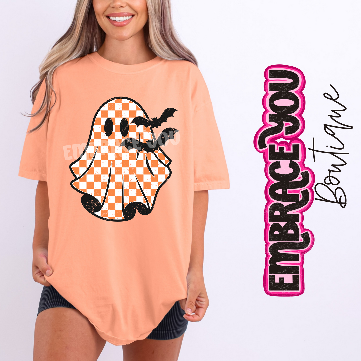Checkered Ghosty Graphic Tee