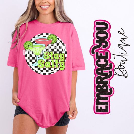 Checkered Stay Salty Graphic Tee