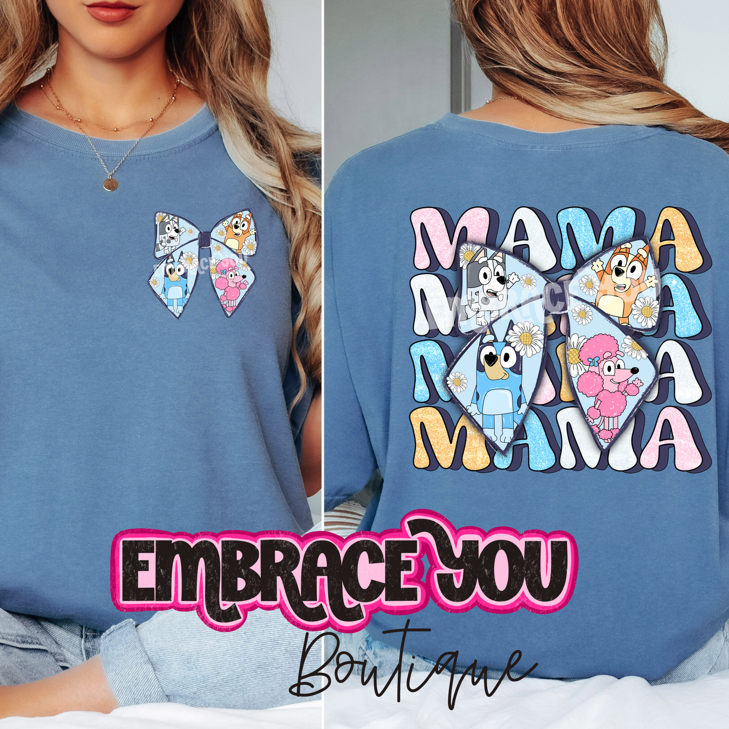 Mama Blue Dog Comfort Colors Graphic Tee