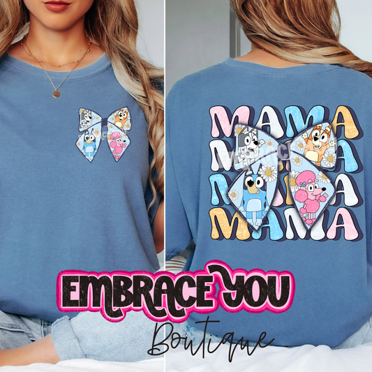 Mama Blue Dog Comfort Colors Graphic Tee