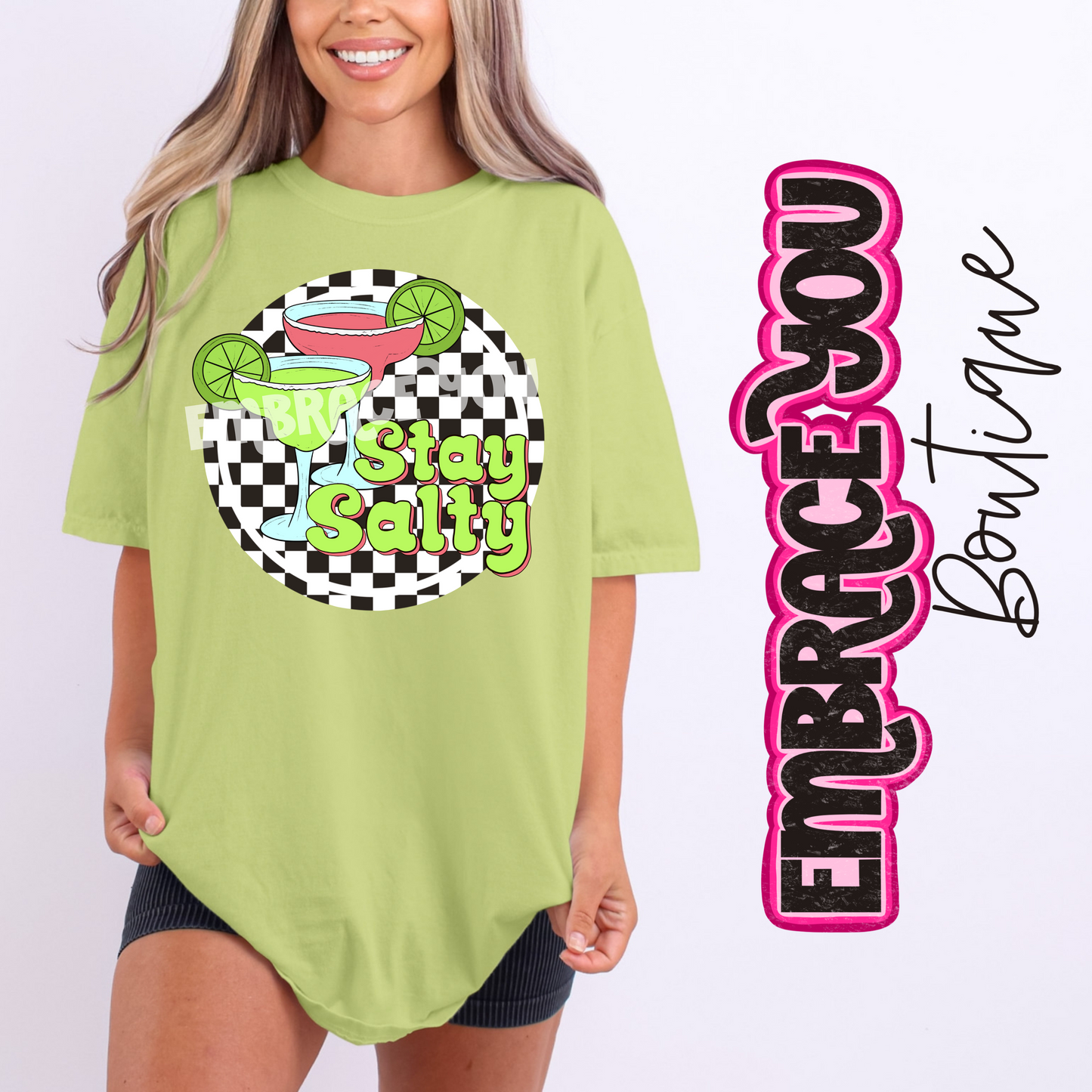Checkered Stay Salty Graphic Tee