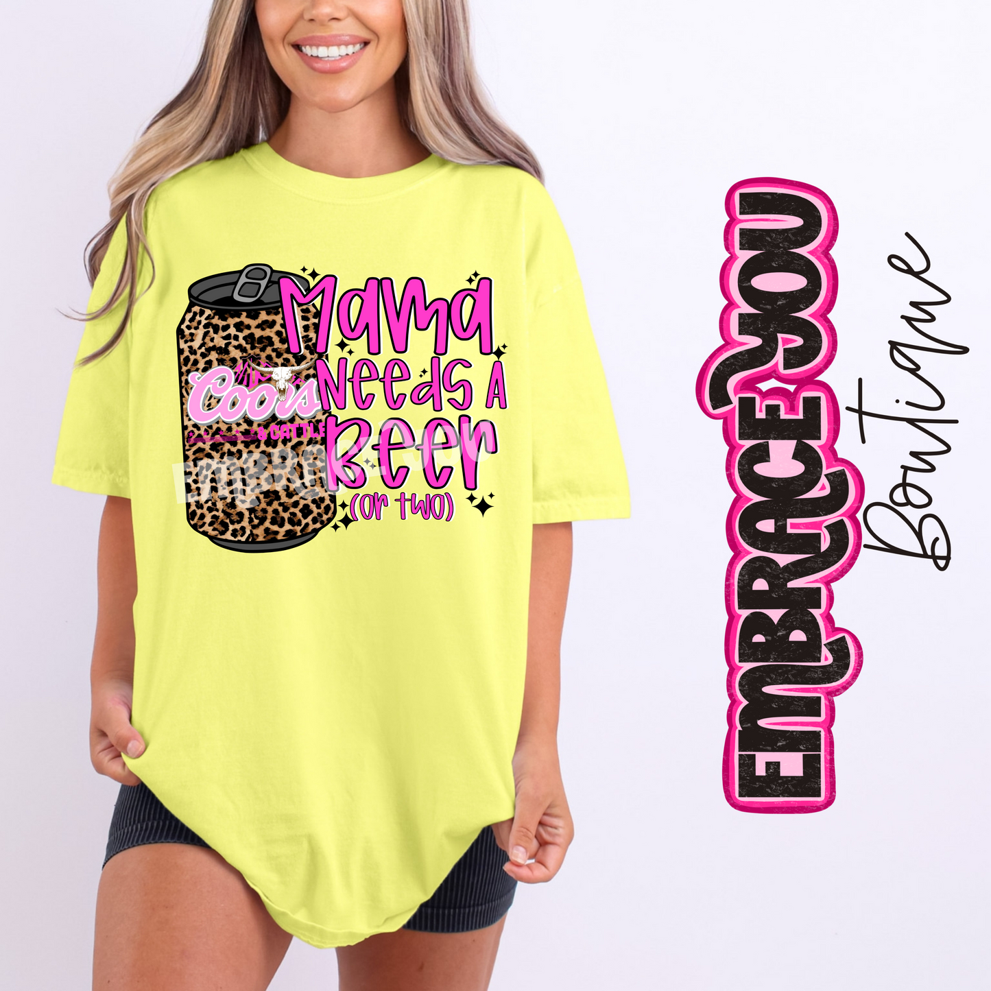 Mama Needs A Beer Graphic Tee (coor)