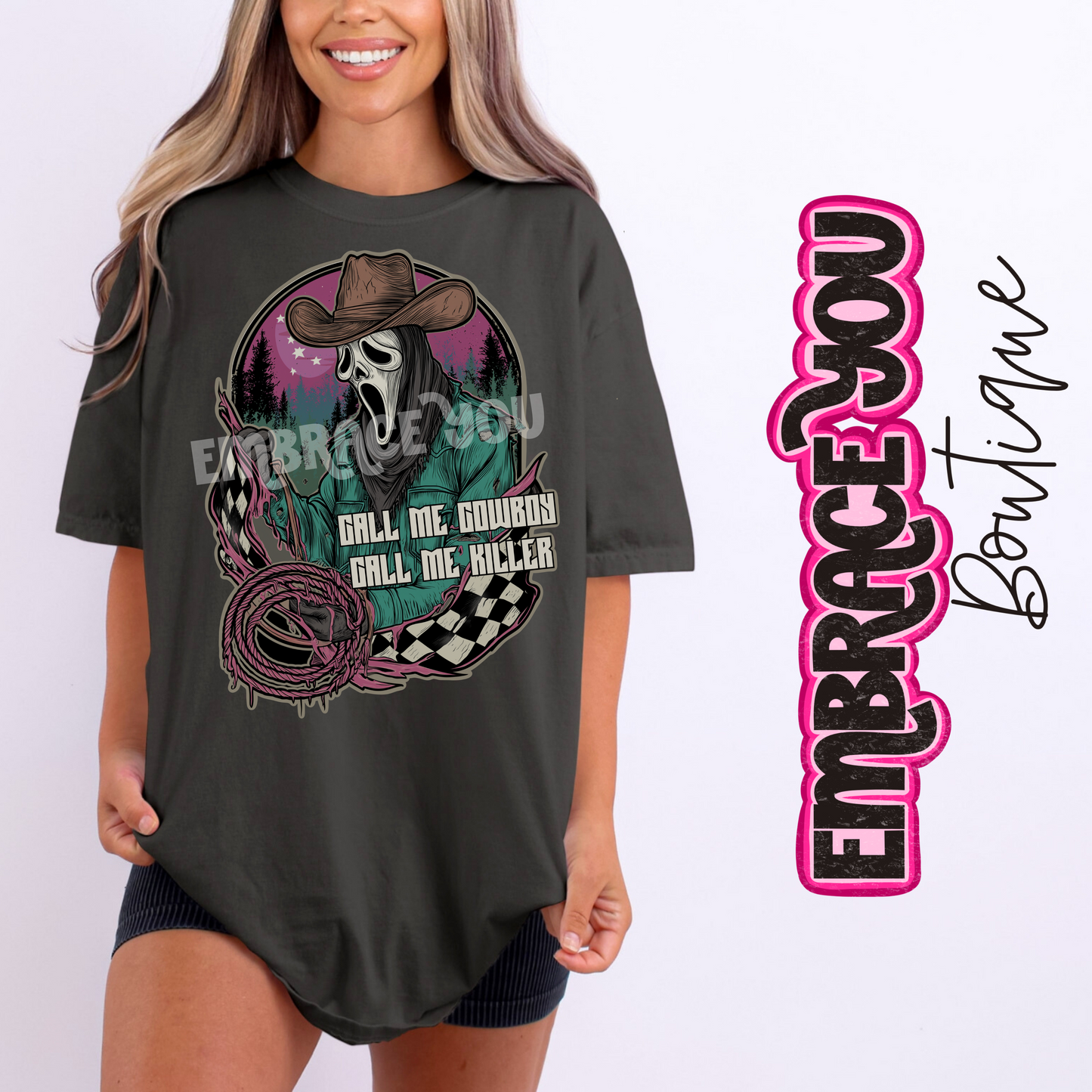Ghostface Call Me Cowboy Graphic Tee