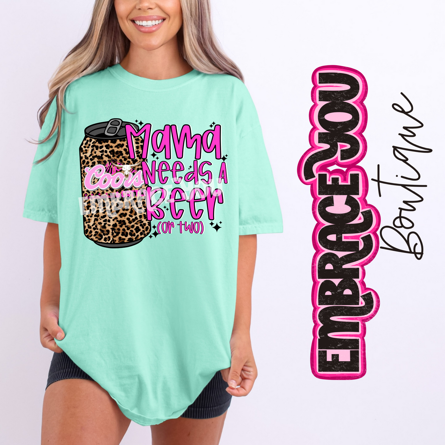 Mama Needs A Beer Graphic Tee (coor)