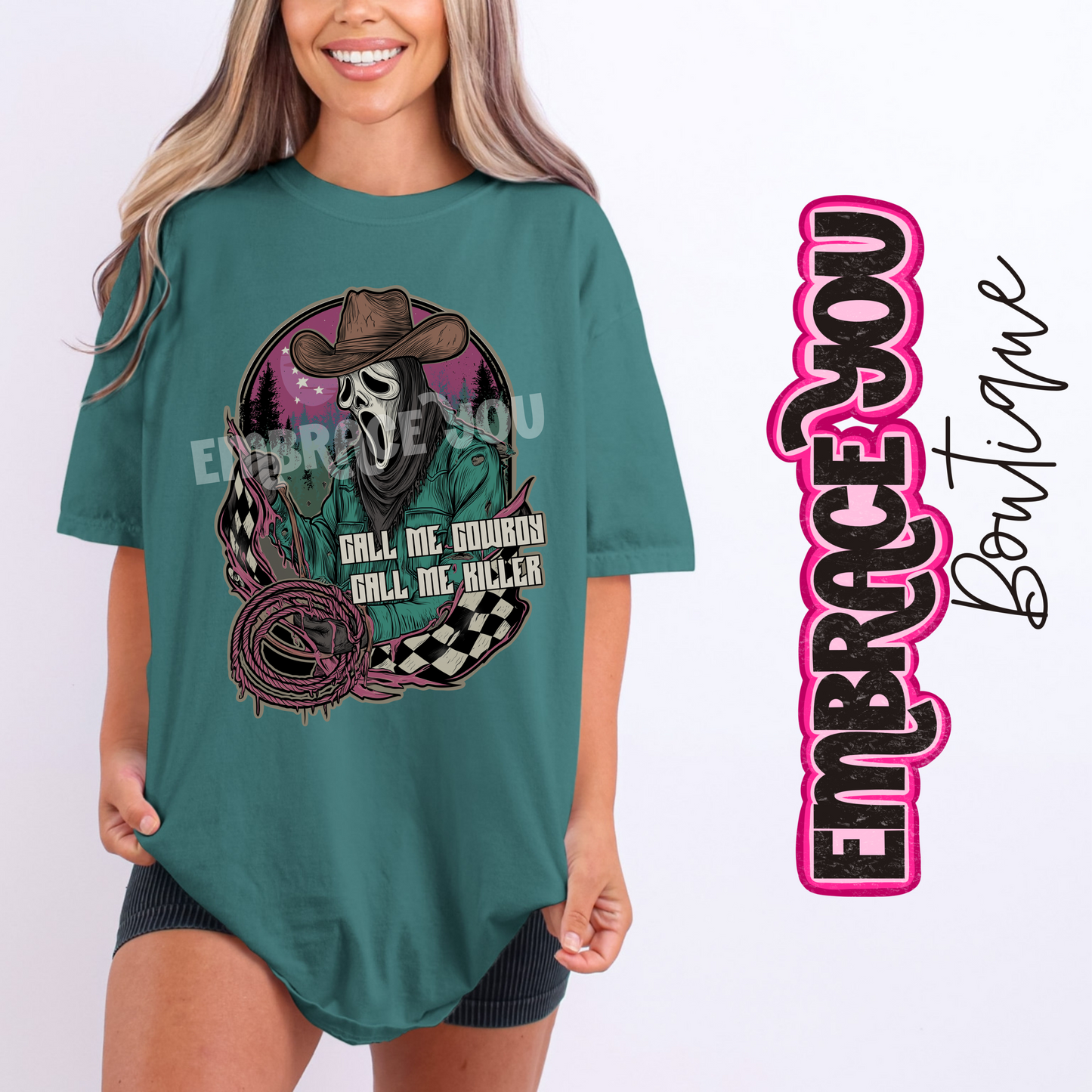 Ghostface Call Me Cowboy Graphic Tee