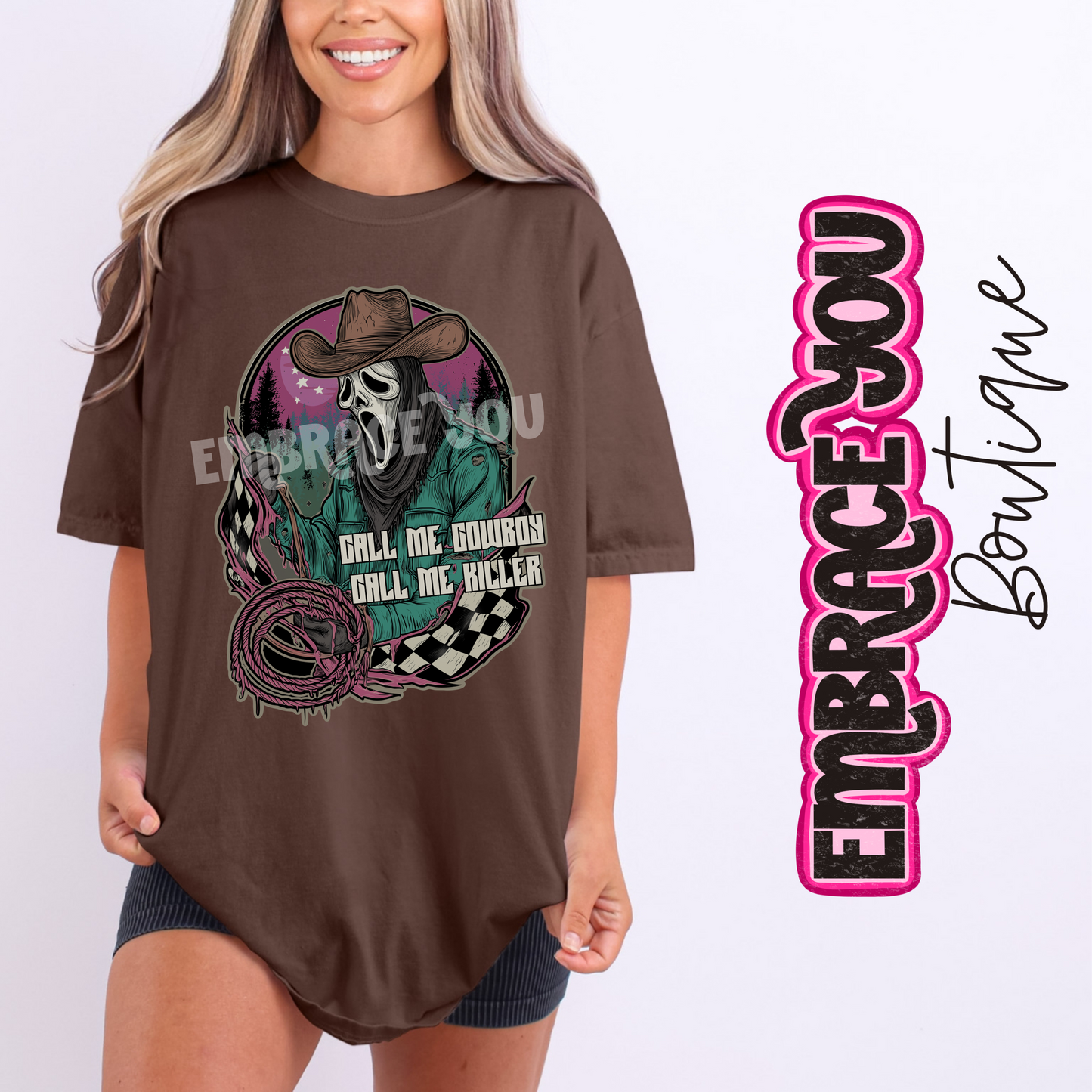Ghostface Call Me Cowboy Graphic Tee