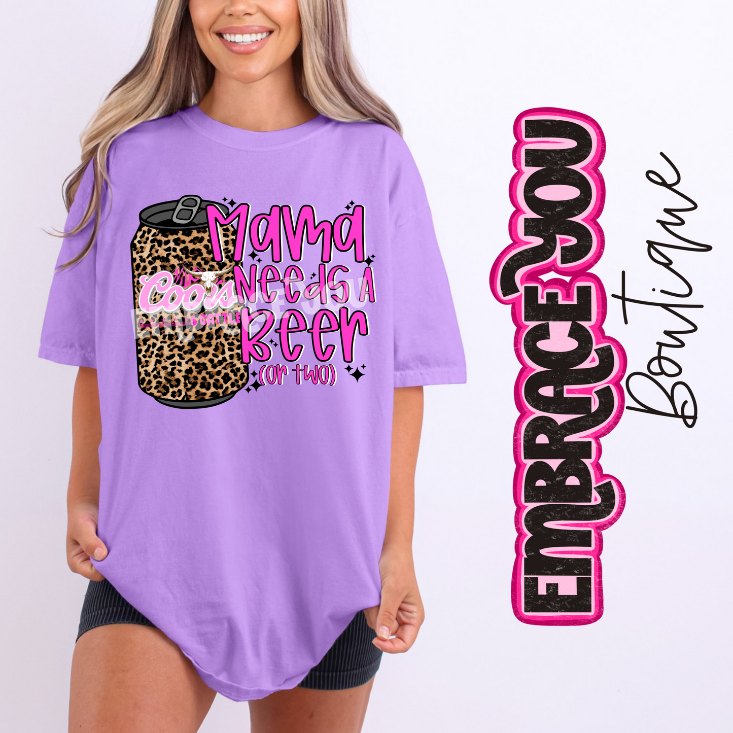 Mama Needs A Beer Graphic Tee (coor)