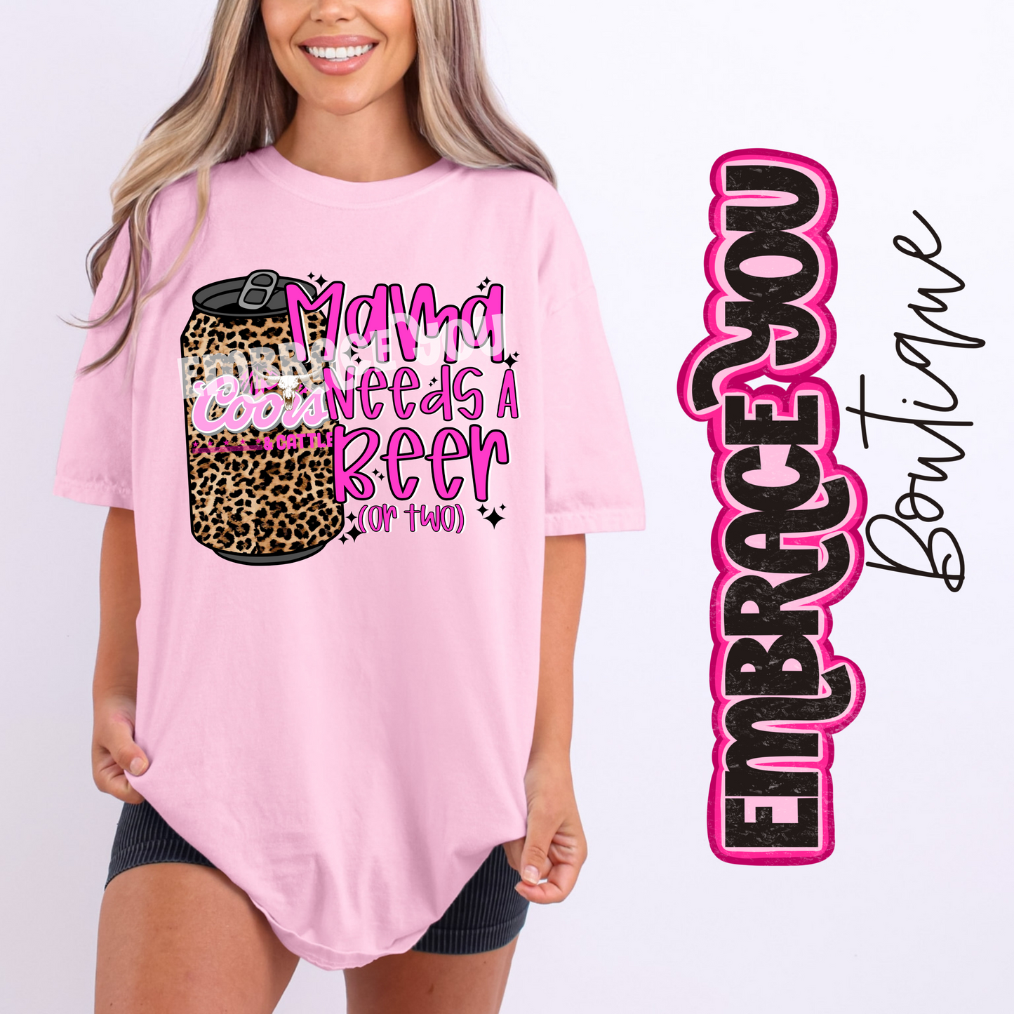 Mama Needs A Beer Graphic Tee (coor)