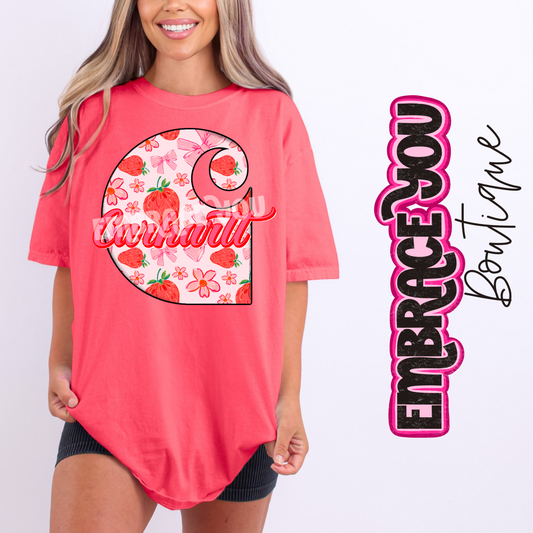 Strawberry Bow Car Hartt Graphic Tee