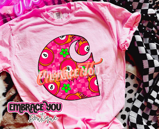 Checkered 8 Ball Car Hartt Graphic Tee