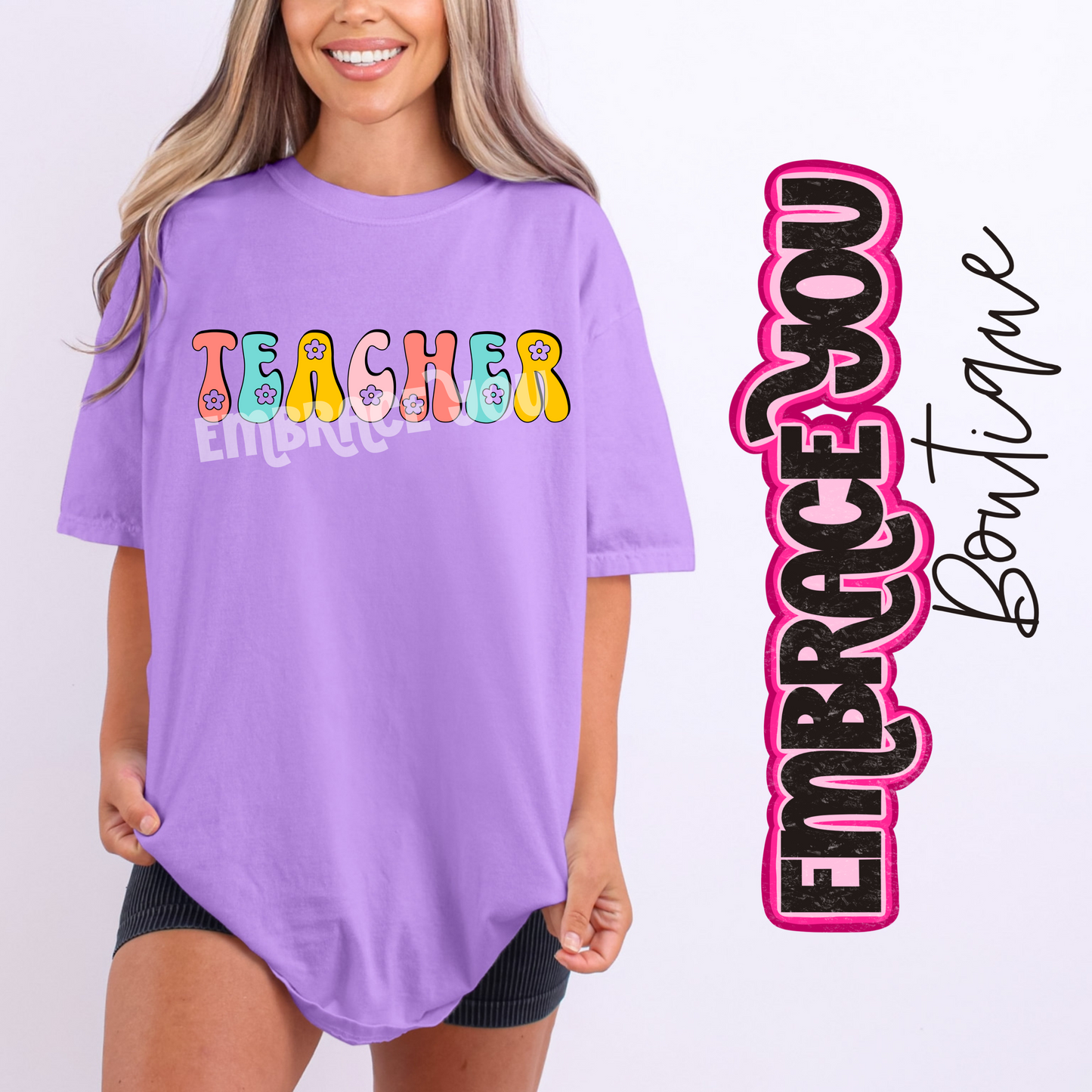Floral Teacher Graphic Tee