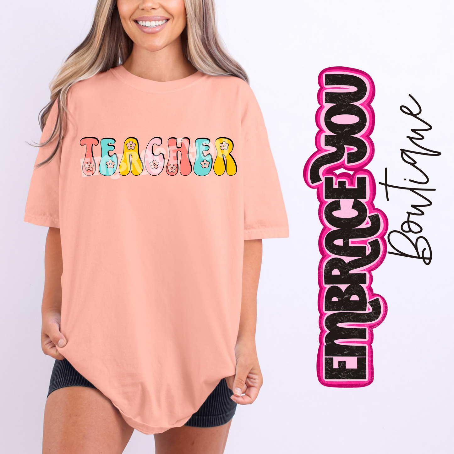 Floral Teacher Graphic Tee