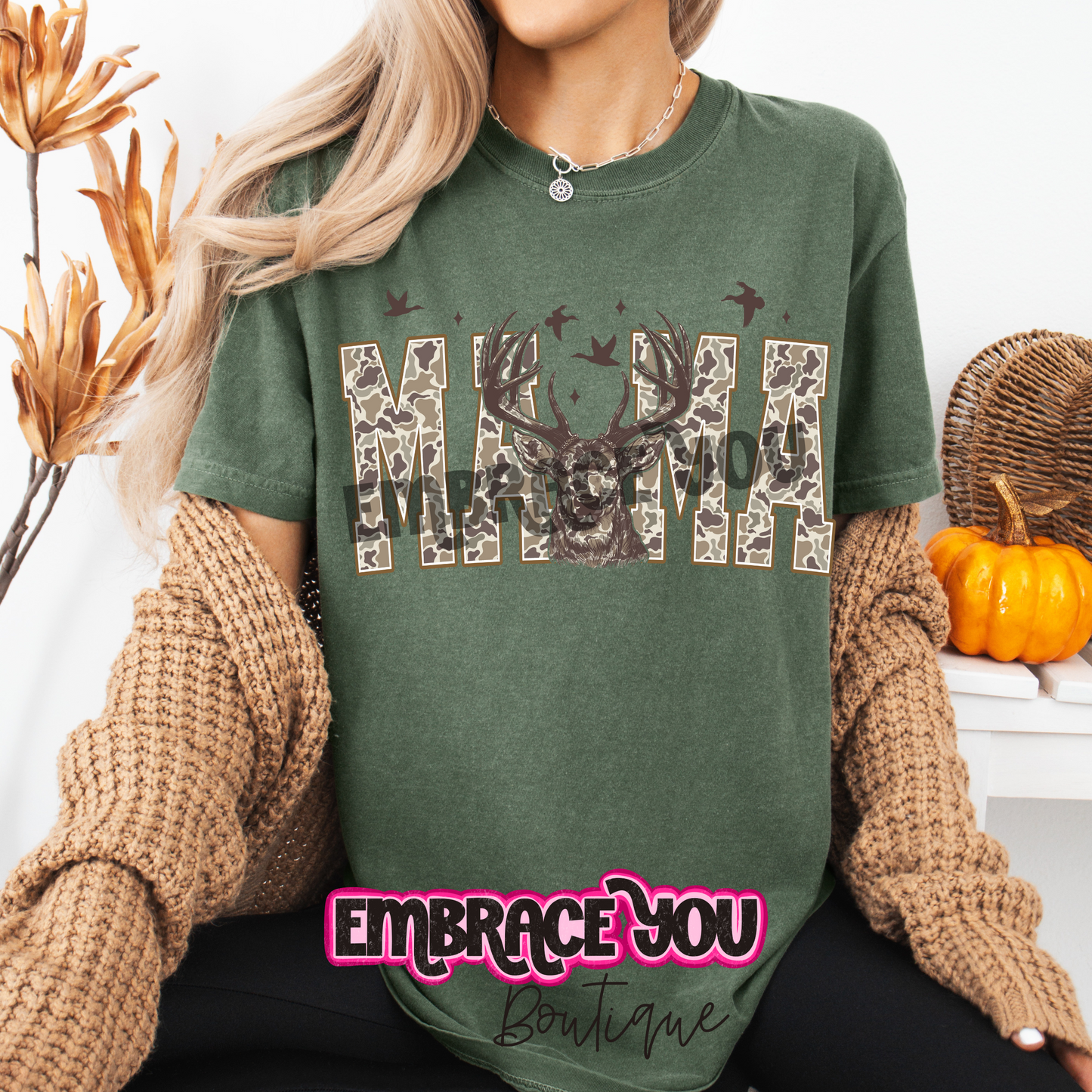 Camo Deer Mama Graphic Tee