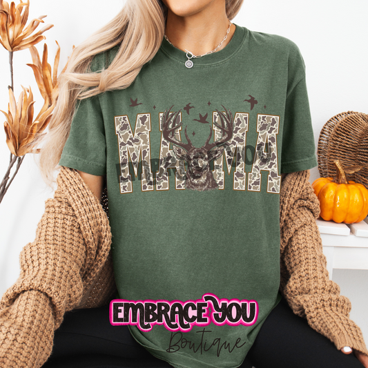 Camo Deer Mama Graphic Tee