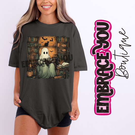 Book Lover Ghost Graphic Tee