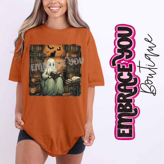 Book Lover Ghost Graphic Tee