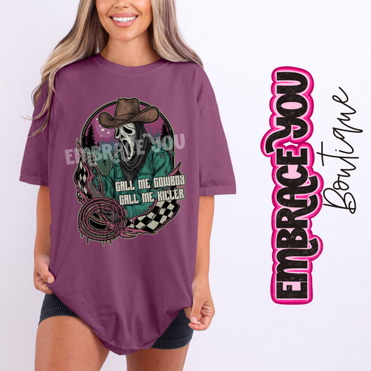 Ghostface Call Me Cowboy Graphic Tee