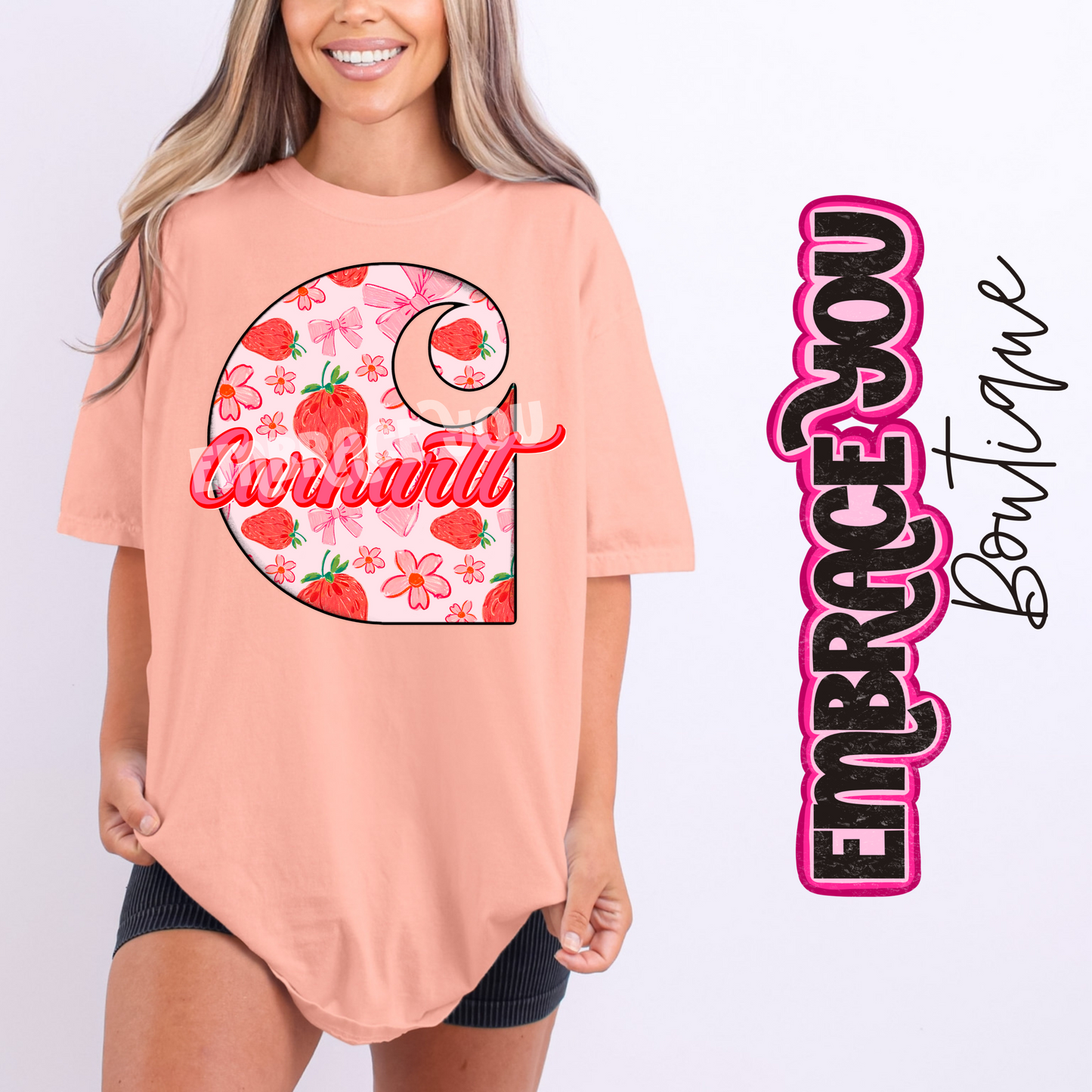 Strawberry Bow Car Hartt Graphic Tee