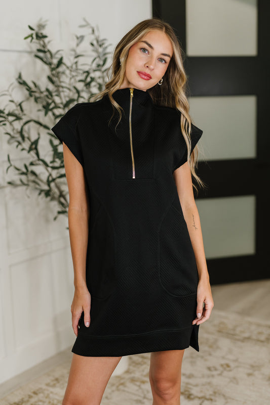 Easy Hustle High Neck Dress in Black