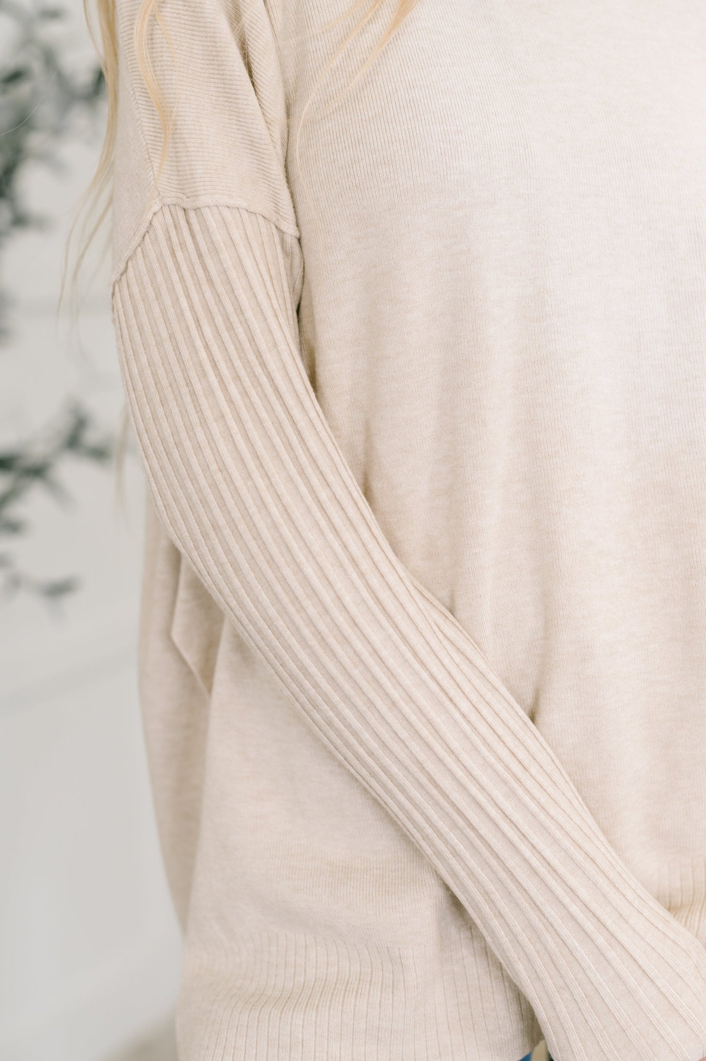 Running Late Hooded Long Sleeve in Beige