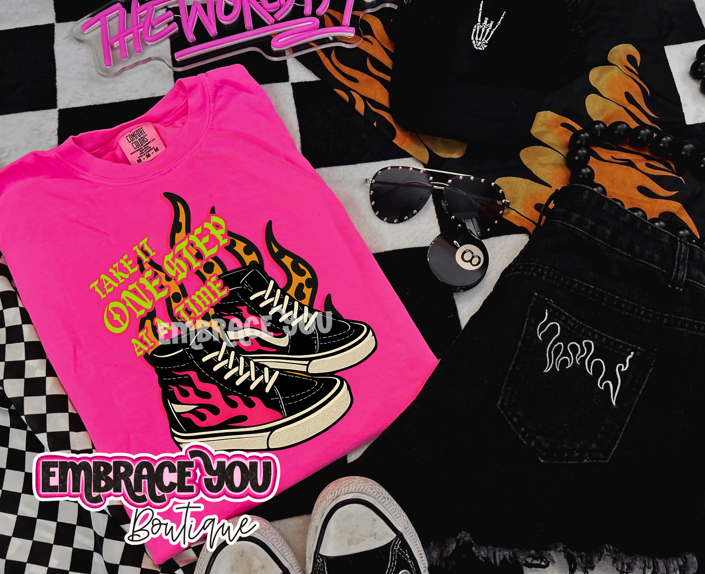 Take It One Step At A Time Comfort Colors Graphic Tee