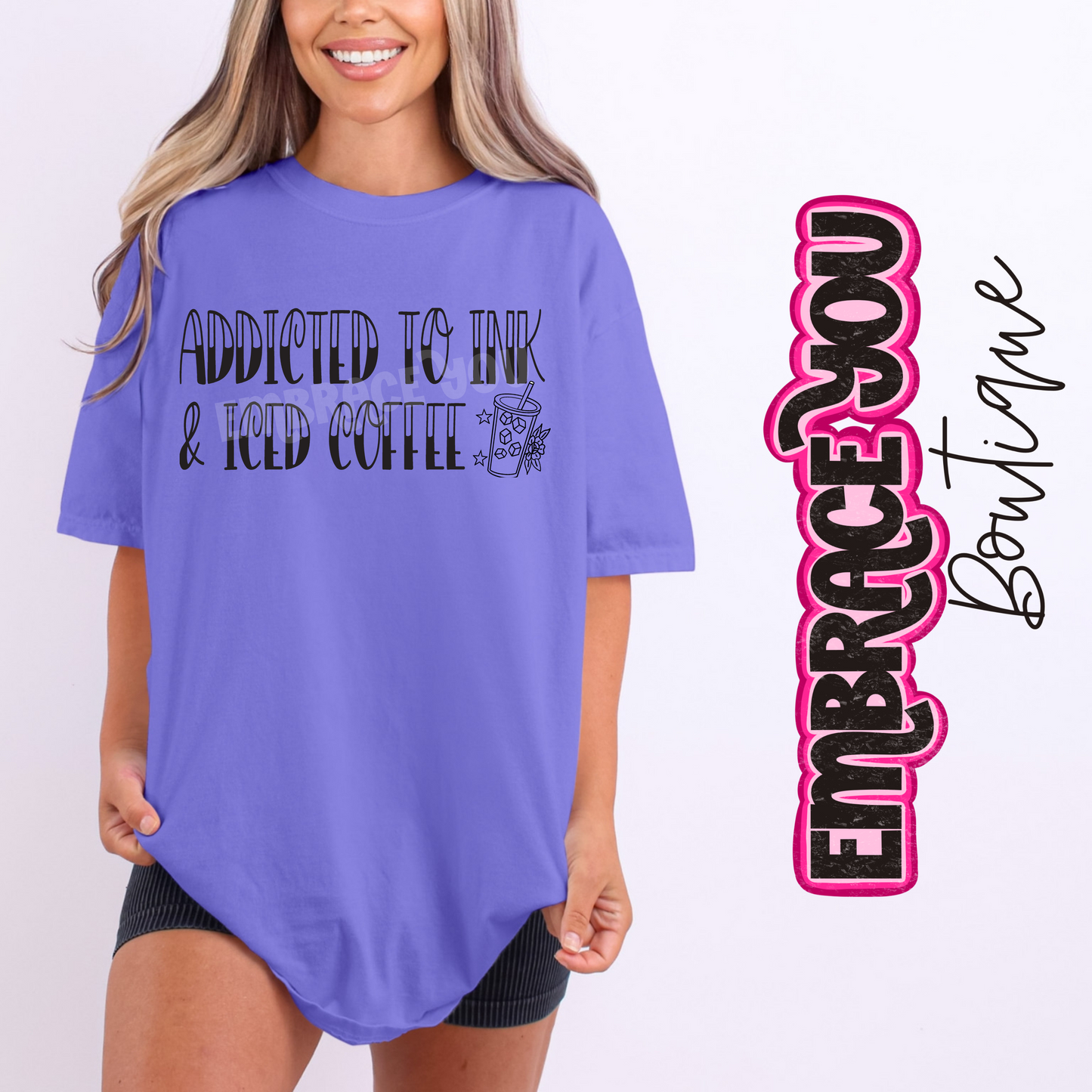 Addicted To Ink & Ice Coffee Graphic Tee
