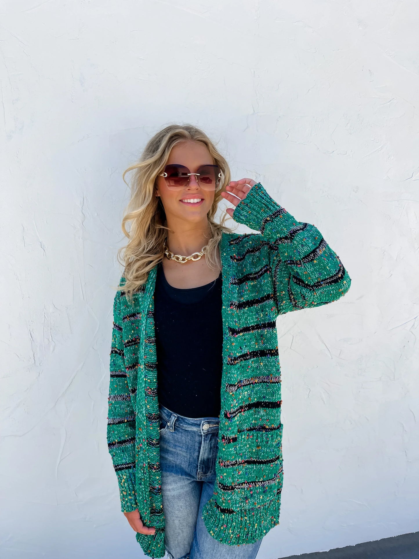 Stripe Miley Dot Cardigan In Assorted Colors