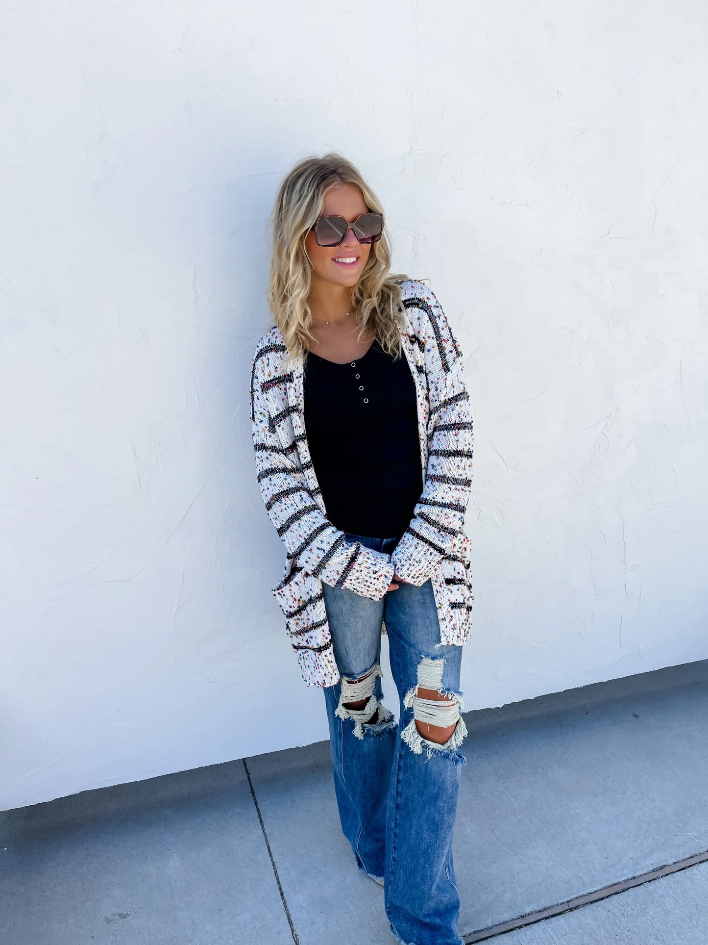 Stripe Miley Dot Cardigan In Assorted Colors