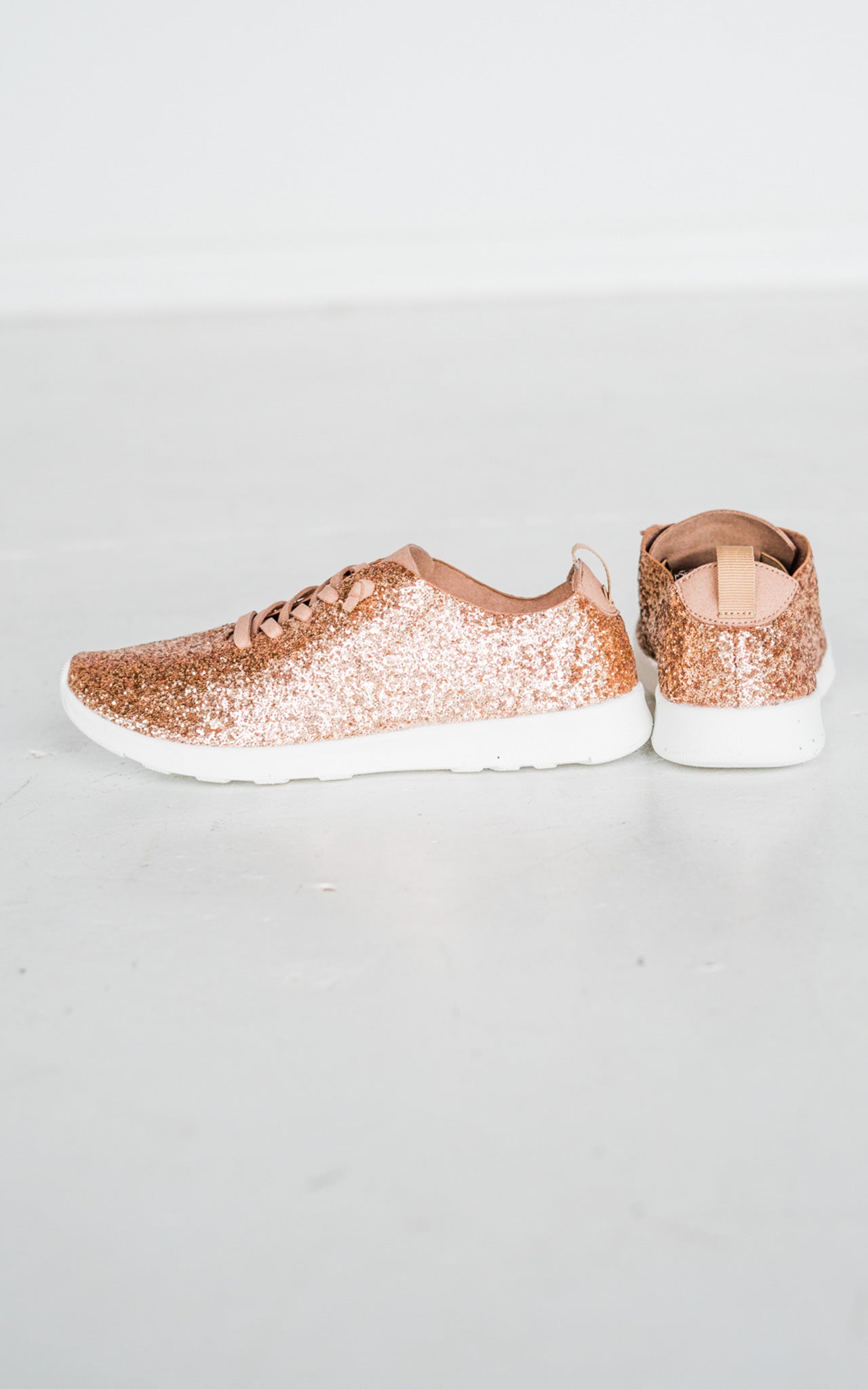Mayo Glitter Sneakers in Rose Gold