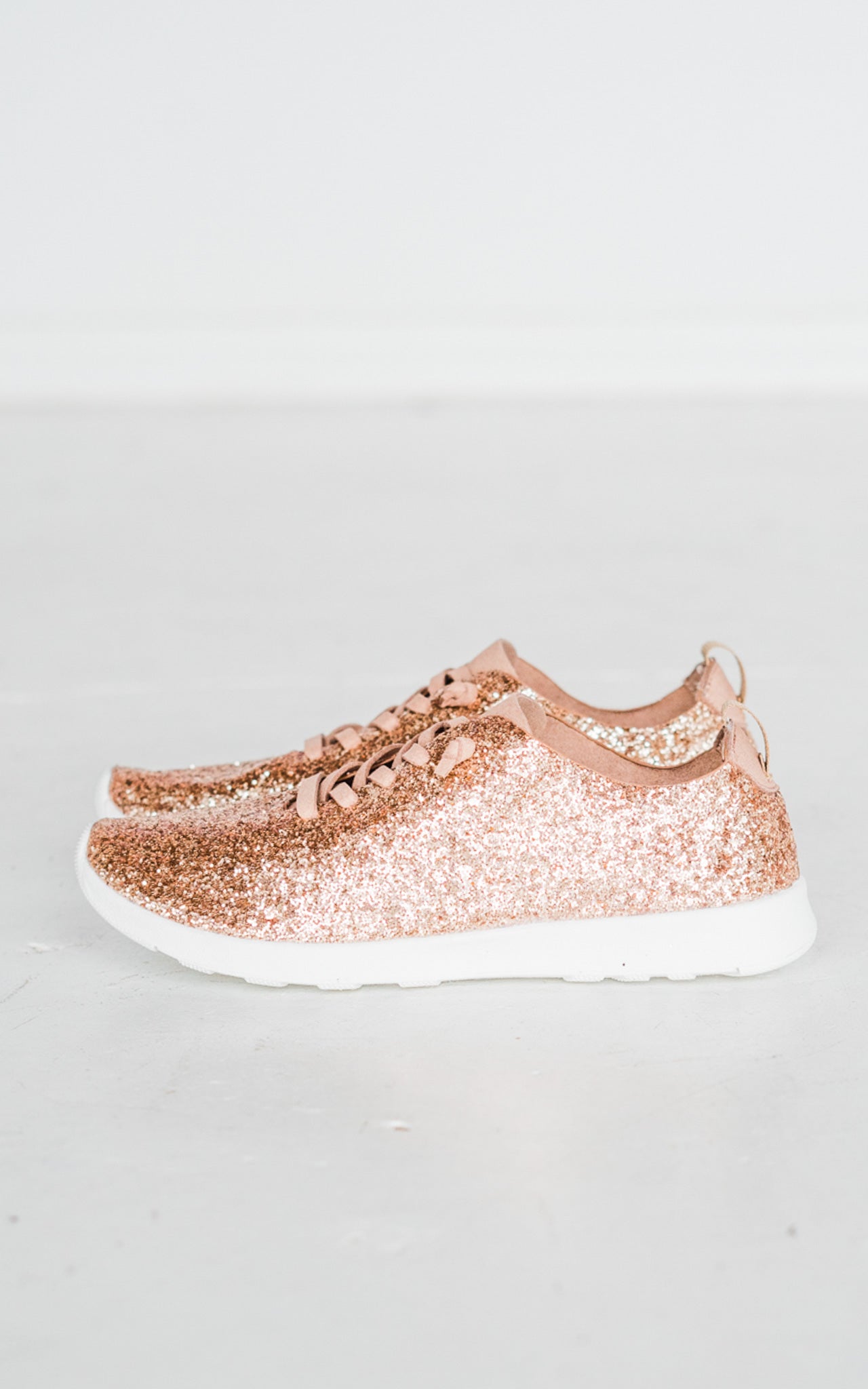 Mayo Glitter Sneakers in Rose Gold