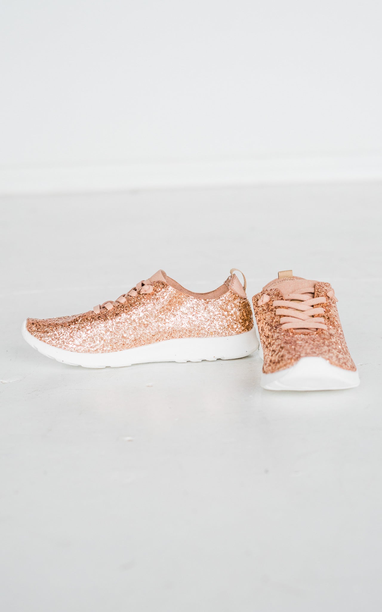 Mayo Glitter Sneakers in Rose Gold