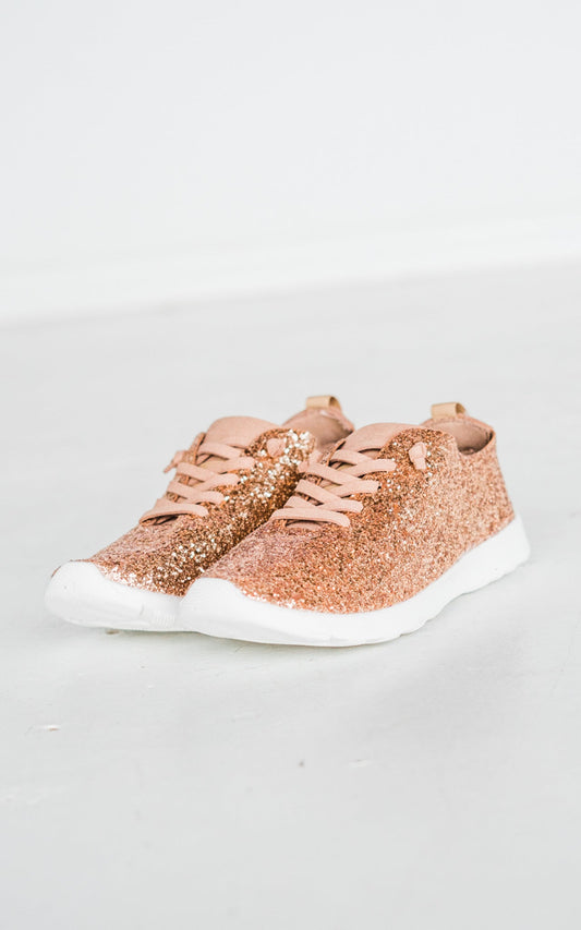 Mayo Glitter Sneakers in Rose Gold